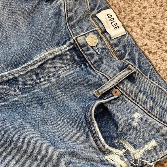 Agolde Nico HighWaist ButtonFly Distressed Jeans A093D-3002 Organic Cotton. 28 - Picture 1 of 15
